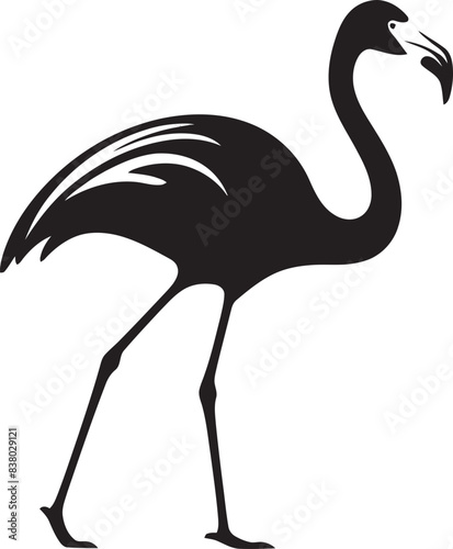 Minimalist Flamingo Logo Retro Vector Symbol Elegant Flamingo Badge Geometric Emblem