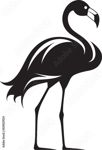 Elegant Flamingo Badge Geometric Emblem Flamingo Line Art Logo Iconic Design