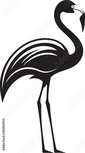 Stylish Flamingo Icon Creative Vector Art Abstract Flamingo Silhouette Stylish Emblem