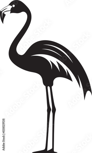 Abstract Flamingo Silhouette Stylish Emblem Minimalist Flamingo Emblem Geometric Logo