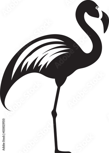 Vintage Flamingo Badge Minimal Vector Art Abstract Flamingo Graphic Retro Symbol
