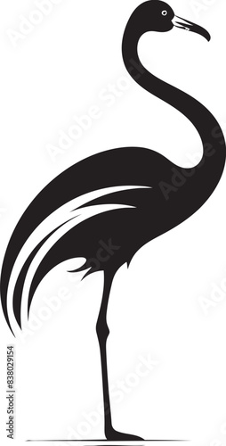 Elegant Flamingo Badge Artistic Emblem Vintage Flamingo Badge Minimal Vector Art