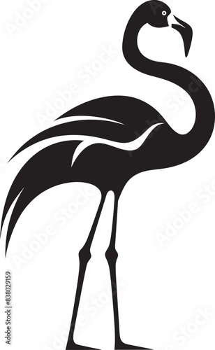 Abstract Flamingo Graphic Retro Symbol Minimalist Flamingo Logo Stylish Design