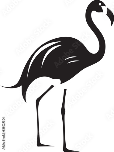 Vintage Flamingo Icon Abstract Emblem Artistic Flamingo Illustration Stylish Logo