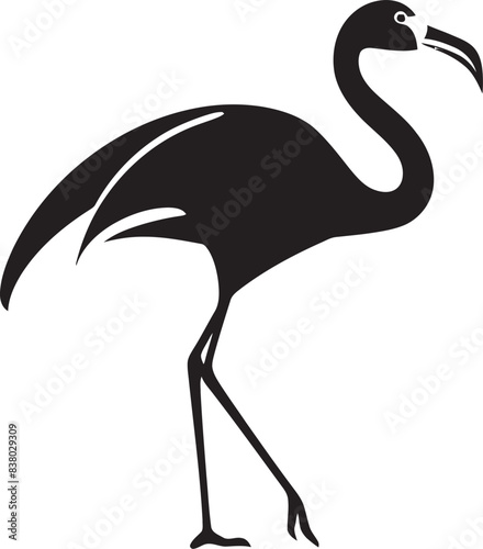 Abstract Flamingo Graphic Minimalist Badge Minimalist Flamingo Logo Creative Vector Icon