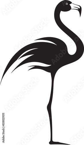 Minimalist Flamingo Badge Retro Symbol Elegant Flamingo Badge Geometric Design
