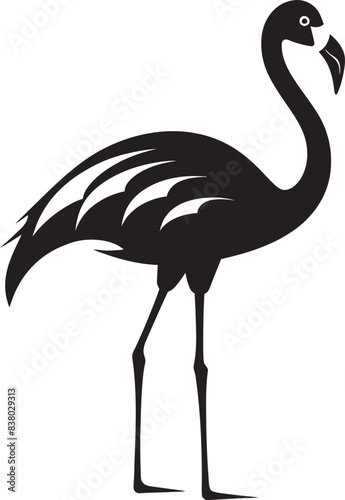 Elegant Flamingo Badge Geometric Design Vintage Flamingo Icon Abstract Emblem