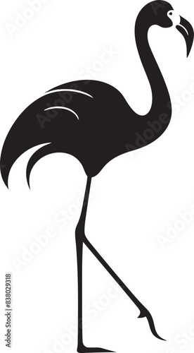 Minimalist Flamingo Logo Creative Vector Icon Geometric Flamingo Icon Retro Emblem