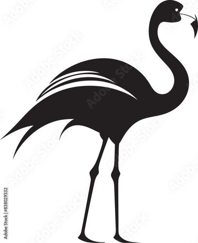 Flamingo Silhouette Badge Modern Design Tropical Flamingo Emblem Stylish Emblem