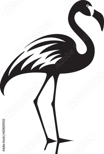 Geometric Flamingo Icon Minimalistic Design Vintage Flamingo Badge Retro Vector Symbol