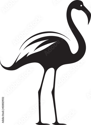 Elegant Flamingo Badge Retro Badge Stylish Flamingo Icon Minimalist Design