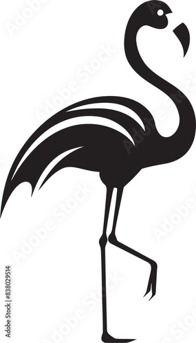 Flamingo Silhouette Badge Stylish Vector Design Vintage Flamingo Icon Modern Emblem