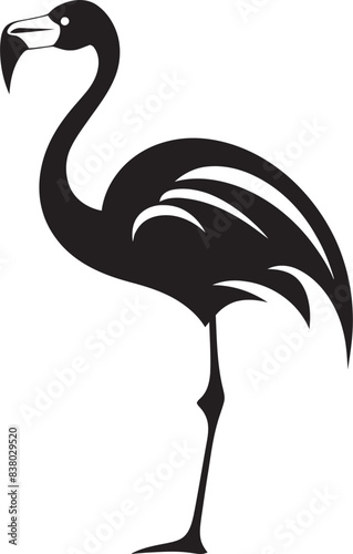 Stylish Flamingo Icon Minimalist Design Abstract Flamingo Graphic Artistic Symbol