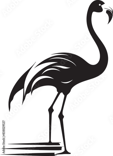 Geometric Flamingo Icon Artistic Badge Tropical Flamingo Emblem Retro Vector Design