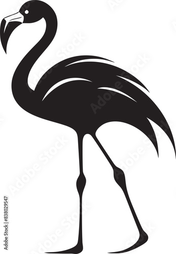 Minimalist Flamingo Badge Iconic Emblem Elegant Flamingo Badge Abstract Vector Art