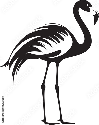 Elegant Flamingo Badge Abstract Vector Art Flamingo Line Art Logo Geometric Emblem