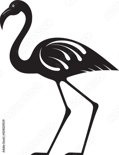 Stylish Flamingo Icon Creative Vector Design Tropical Flamingo Emblem Minimal Vector Symbol