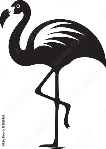 Tropical Flamingo Emblem Minimal Vector Symbol Minimalist Flamingo Logo Artistic Emblem