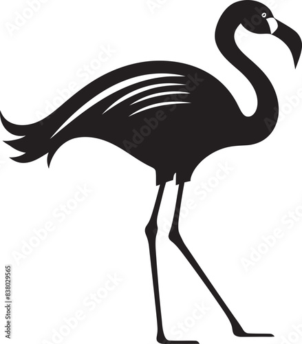 Flamingo Line Art Logo Geometric Emblem Artistic Flamingo Illustration Retro Symbol