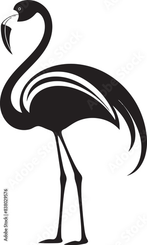 Abstract Flamingo Graphic Stylish Emblem Vintage Flamingo Icon Artistic Vector Symbol