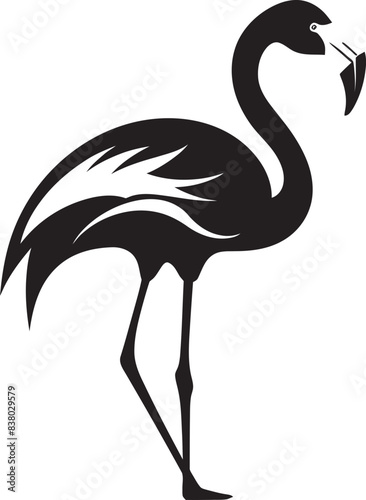 Vintage Flamingo Icon Artistic Vector Symbol Stylish Flamingo Icon Geometric Emblem