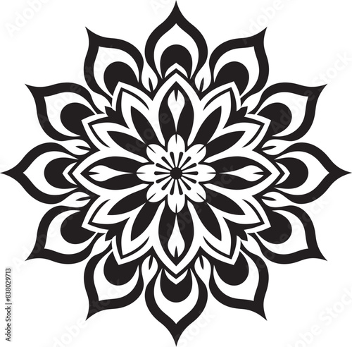Mandala Pattern Icon Stylish Emblem Intricate Floral Emblem Minimalistic Mandala