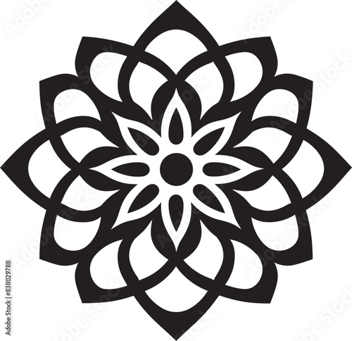 Intricate Floral Emblem Minimalistic Mandala Geometric Mandala Logo Artistic Vector