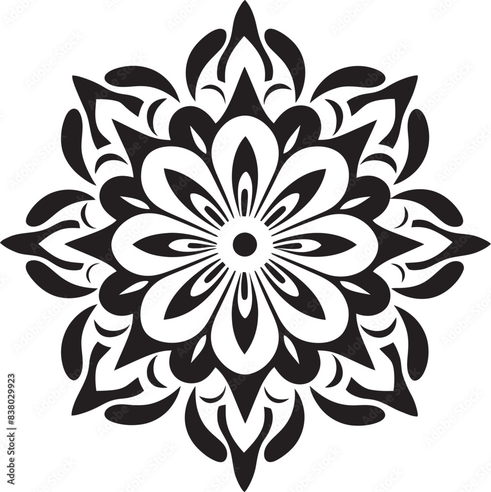 Fototapeta premium Geometric Floral Mandala Retro Vector Design Mandala Symbol Badge Classic Emblem