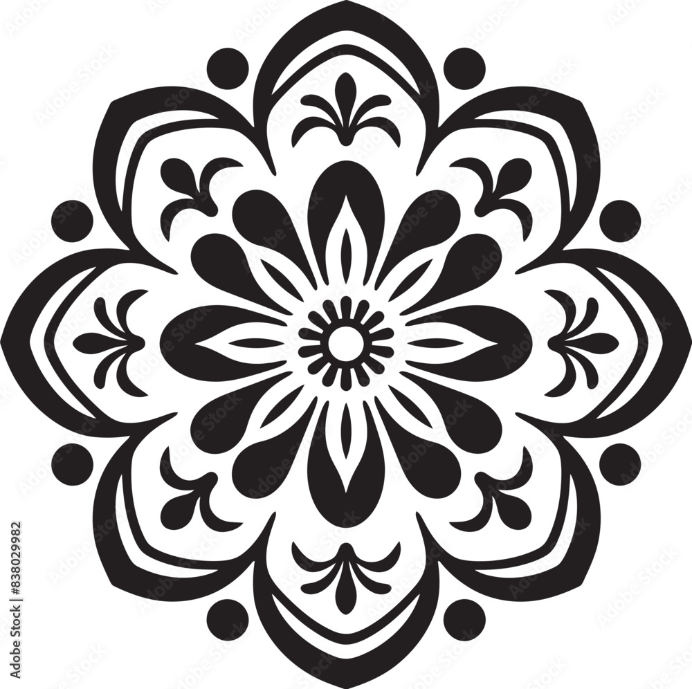 Mandala Symbol Badge Classic Emblem Ornate Mandala Logo Modern Vector Art