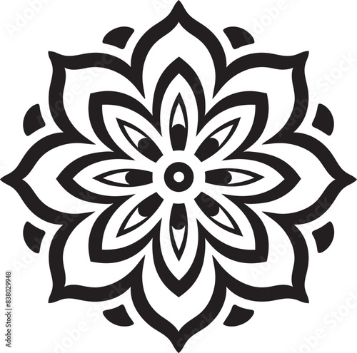 Mandala Circle Badge Artistic Emblem Floral Mandala Pattern Retro Mandala