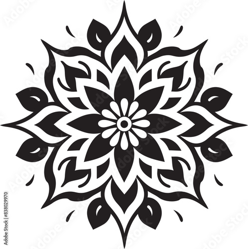 Mandala Ornament Icon Minimal Vector Abstract Floral Logo Elegant Mandala