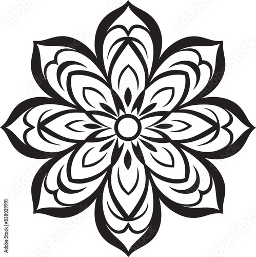 Vintage Mandala Symbol Artistic Emblem Mandala Circle Design Retro Pattern