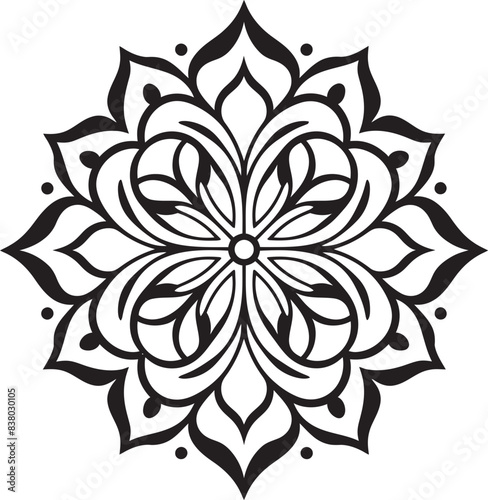 Mandala Circle Emblem Artistic Pattern Floral Mandala Logo Retro Vector