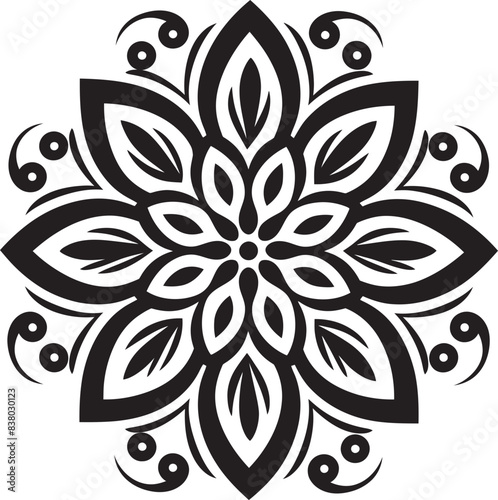 Mandala Artistic Emblem Elegant Mandala Abstract Floral Symbol Retro Emblem