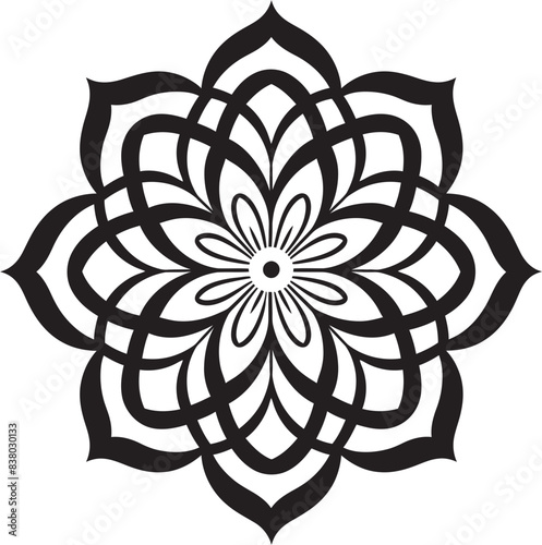 Floral Mandala Illustration Stylish Emblem Mandala Pattern Logo Geometric Pattern