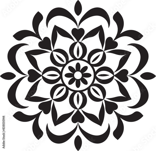 Vintage Mandala Icon Artistic Symbol Mandala Circle Badge Retro Design