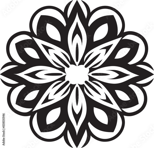 Mandala Circle Badge Retro Design Floral Mandala Pattern Modern Emblem