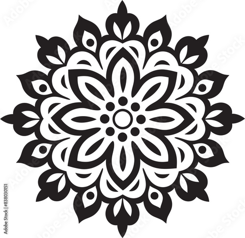 Geometric Mandala Logo Stylish Vector Mandala Ornament Badge Minimal Emblem