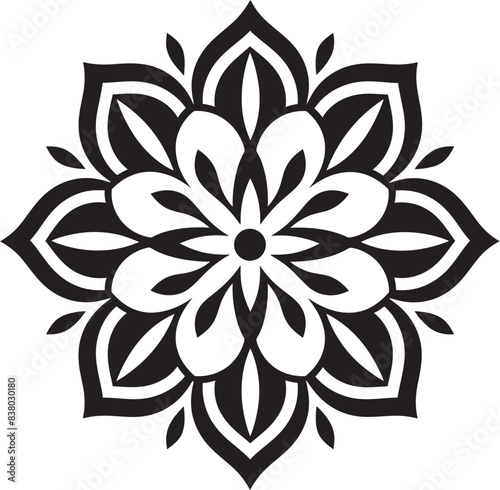 Floral Mandala Pattern Modern Emblem Ornate Mandala Symbol Geometric Mandala