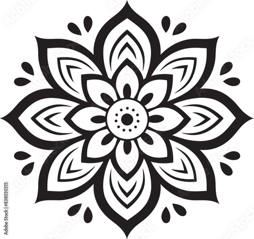Mandala Pattern Logo Stylish Emblem Ornate Floral Emblem Minimalistic Mandala