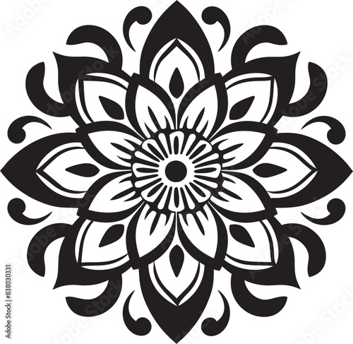 Vintage Mandala Logo Retro Symbol Design Geometric Mandala Emblem Artistic Pattern Icon