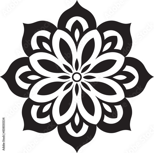 Retro Mandala Symbol Vintage Floral Logo Minimalist Mandala Pattern Icon Modern Emblem