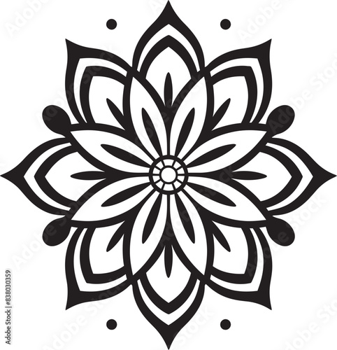 Intricate Floral Ornament Badge Minimalistic Mandala Elegant Mandala Icon Stylish Vector Design