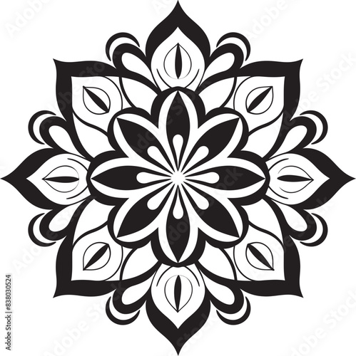 Vintage Mandala Symbol Retro Floral Design Geometric Mandala Icon Minimalistic Badge