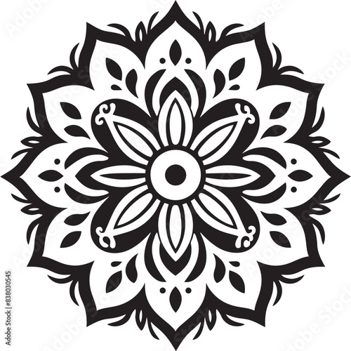Vintage Mandala Logo Retro Vector Emblem Geometric Mandala Symbol Minimalistic Icon