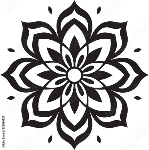 Mandala Ornament Symbol Contemporary Emblem Intricate Mandala Logo Retro Vector Art