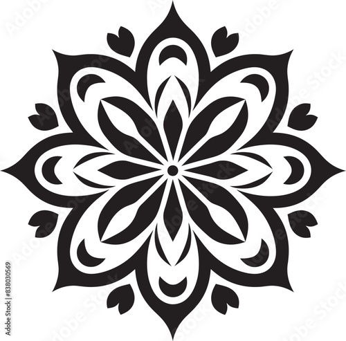 Vintage Floral Mandala Design Retro Badge Geometric Mandala Pattern Icon Minimalistic Emblem