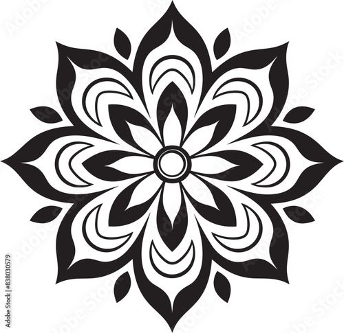 Geometric Mandala Pattern Icon Minimalistic Emblem Artistic Mandala Logo Modern Floral Design