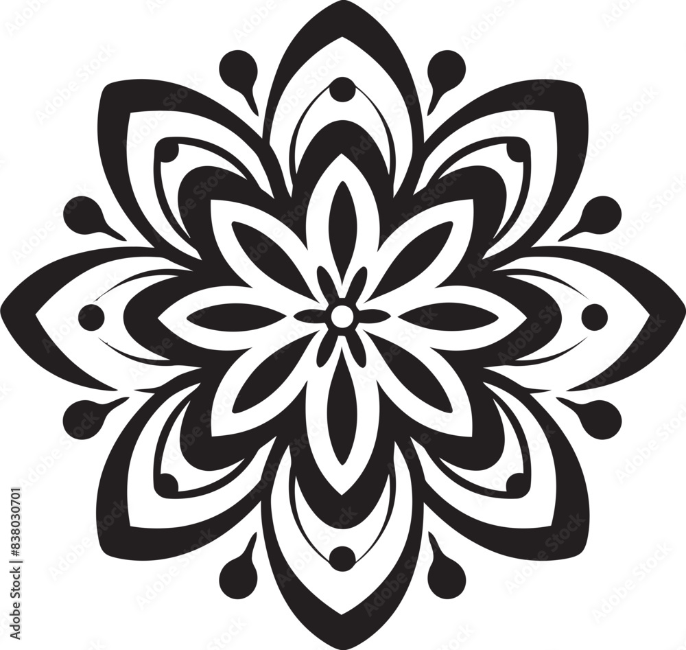 Fototapeta premium Minimalist Mandala Symbol Geometric Vector Abstract Mandala Logo Intricate Pattern