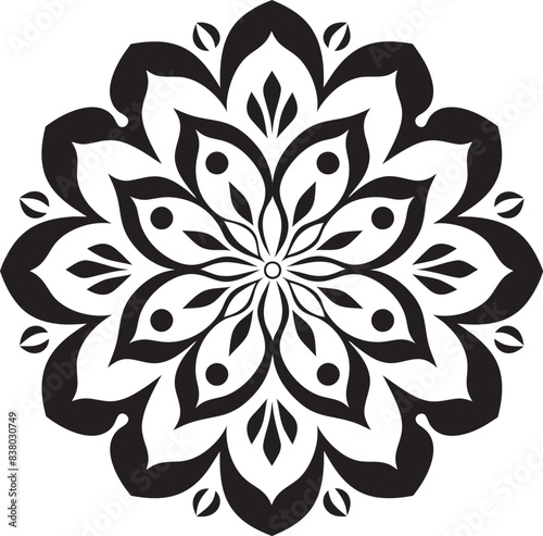 Vintage Mandala Design Retro Floral Emblem Geometric Mandala Pattern Icon Minimalistic Vector